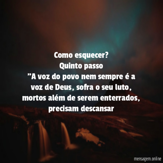 Como esquecer?