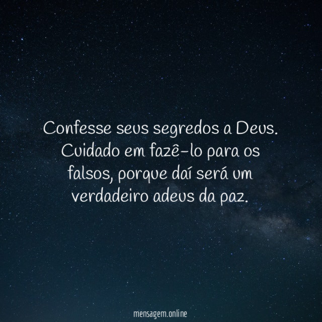 Confesse seus segredos a Deus
