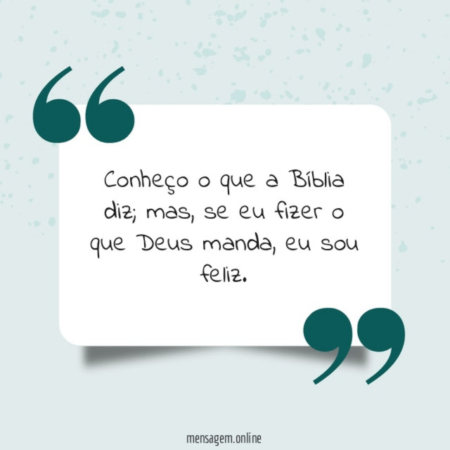 Conheço o que a Bíblia diz