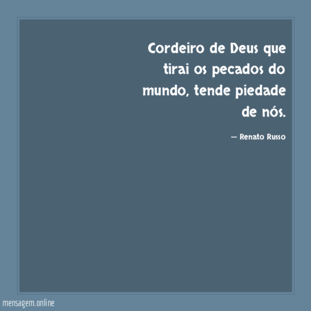 Cordeiro de Deus que tirai os pecados do mundo