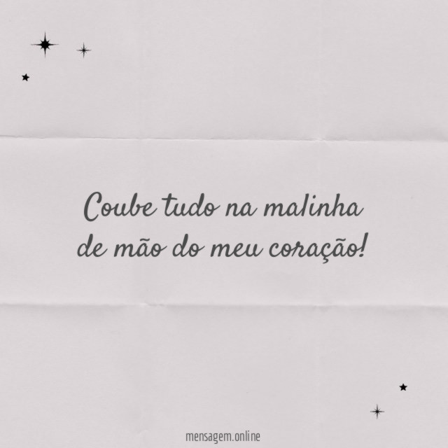 Coube tudo na malinha