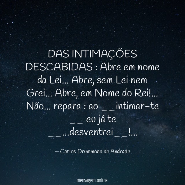DAS INTIMAÇÕES DESCABIDAS
