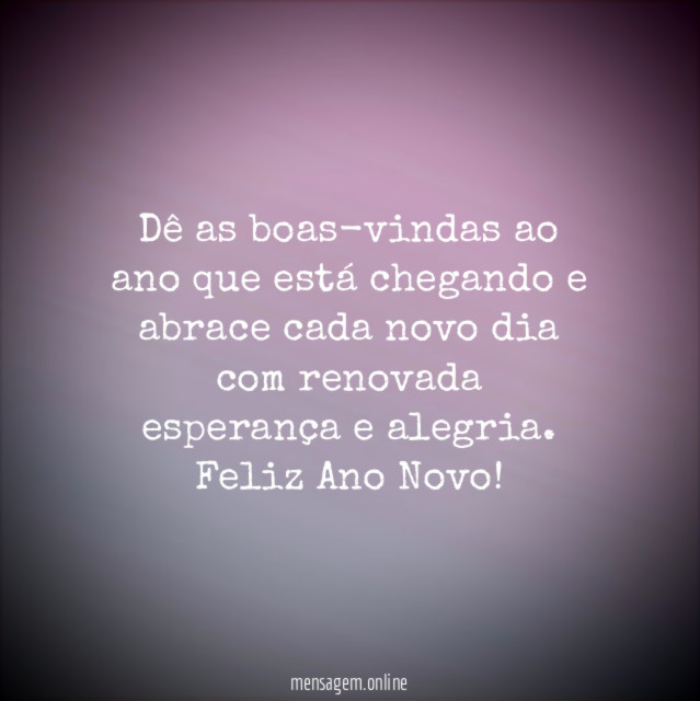 Dê as boas-vindas ao ano que está chegando