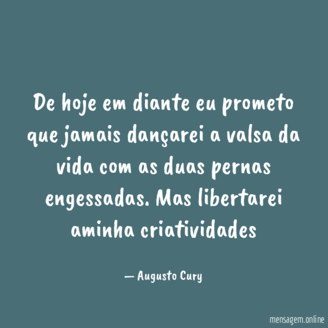 De hoje em diante eu prometo que jamais