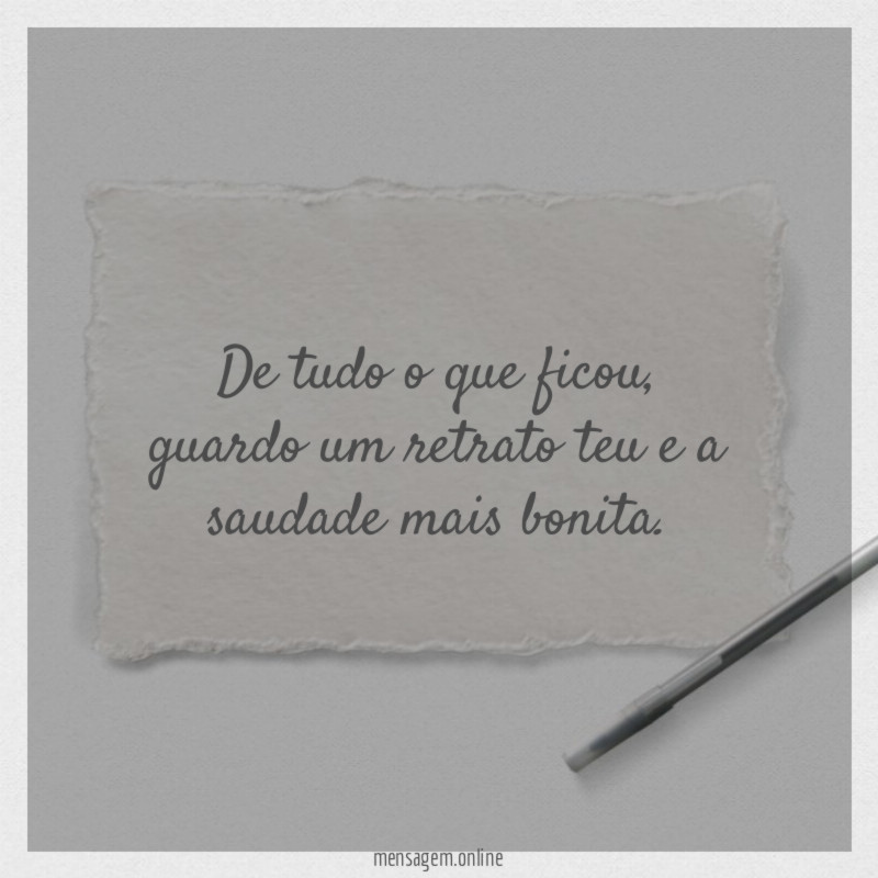 De tudo o que ficou