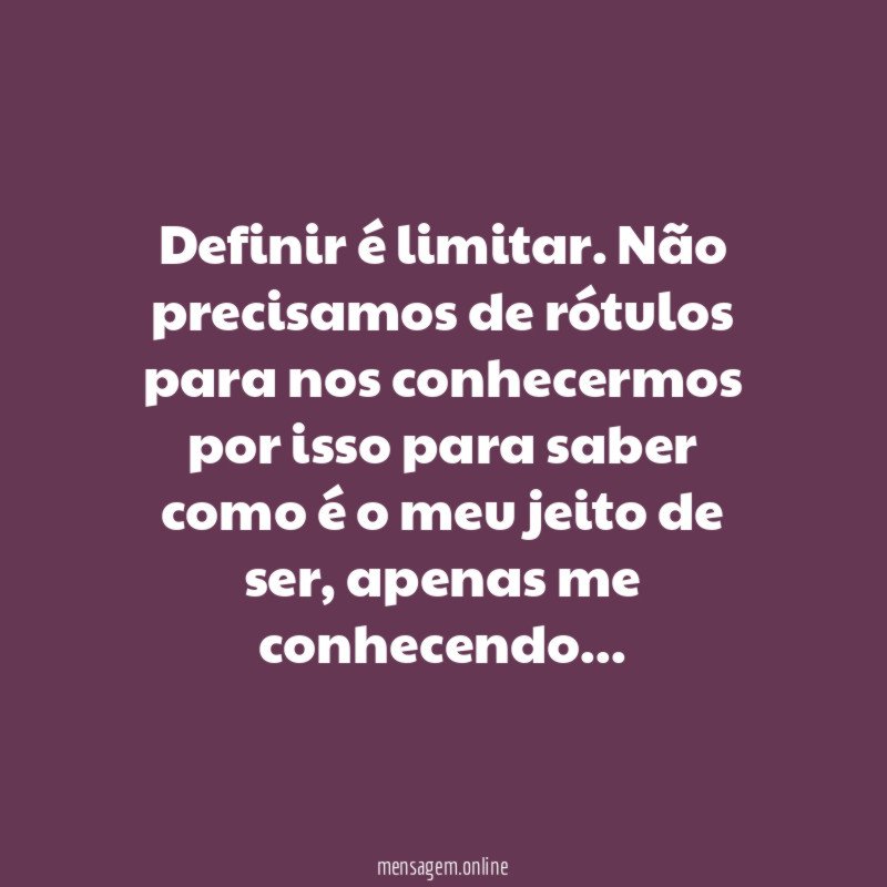 Definir é limitar