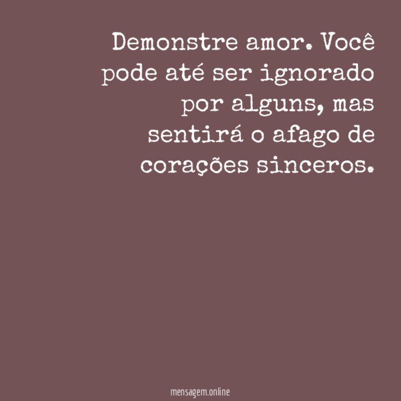 Demonstre amor
