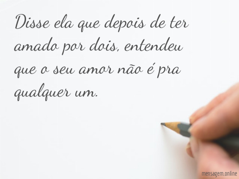 Depois de ter amado por dois