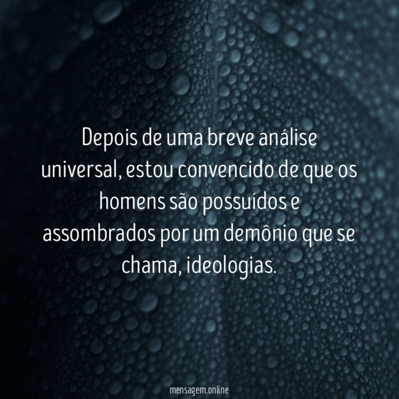 Depois de uma breve análise universal