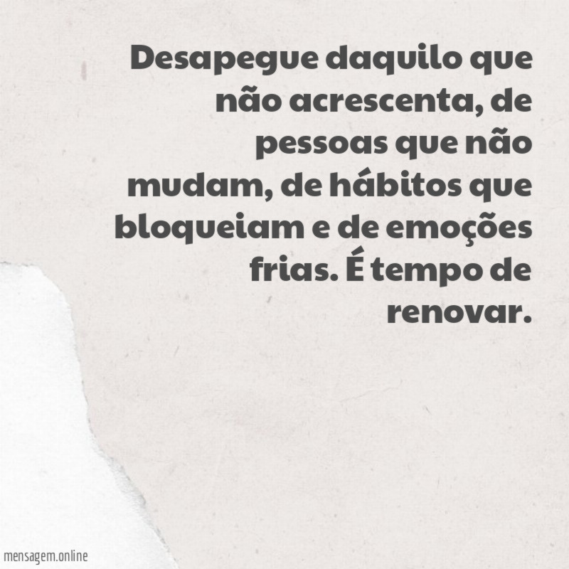 Desapegue daquilo que não acrescenta