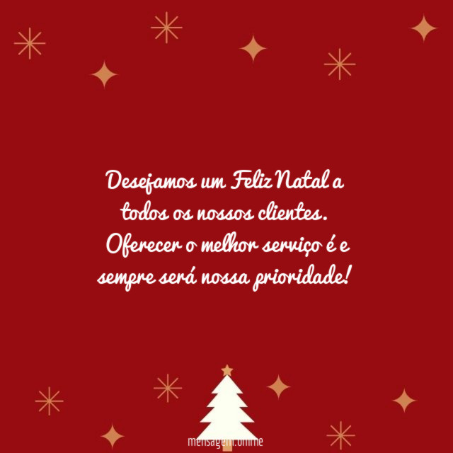 Desejamos um Feliz Natal a todos os nossos clientes
