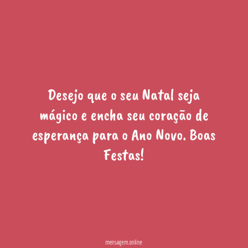 Desejo que o seu Natal seja mágico