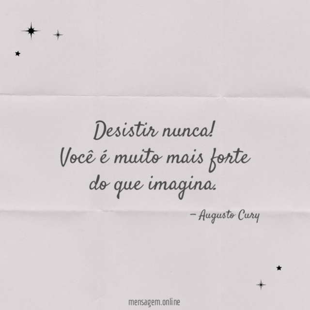 Desistir nunca