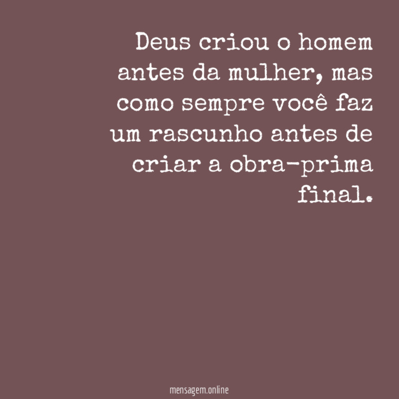 Deus criou o homem antes da mulher