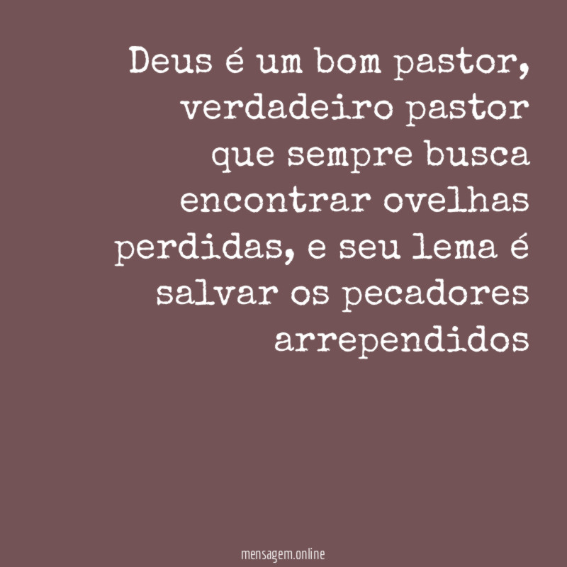 Deus é um bom pastor