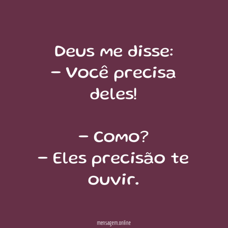 Deus me disse: