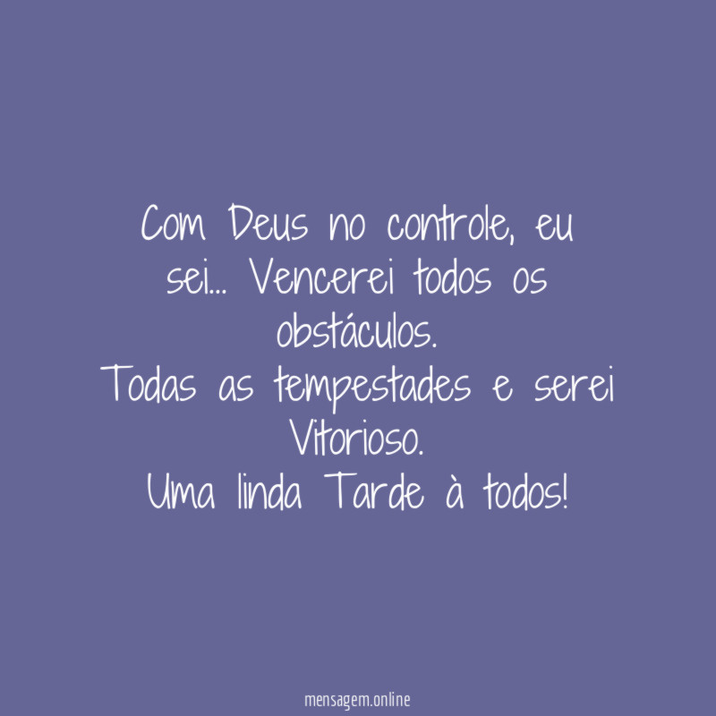 Deus no controle