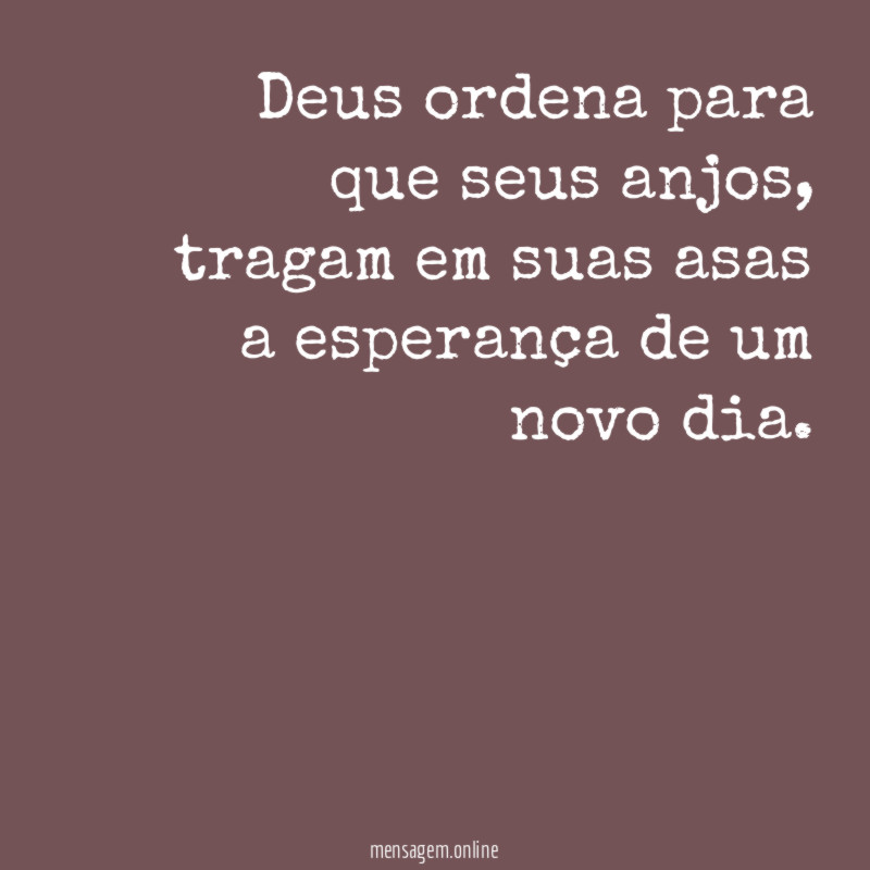 Deus ordena para que seus anjos