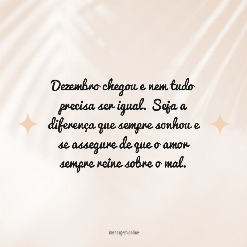 Dezembro chegou