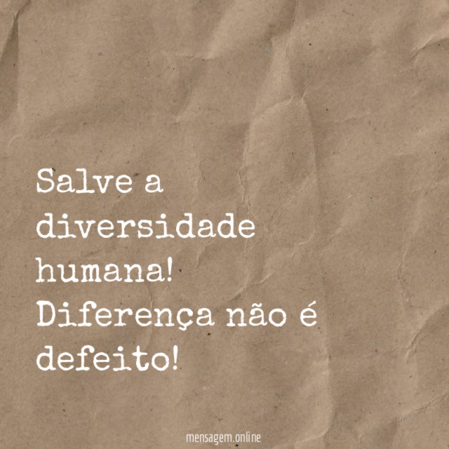 Diferença não é defeito