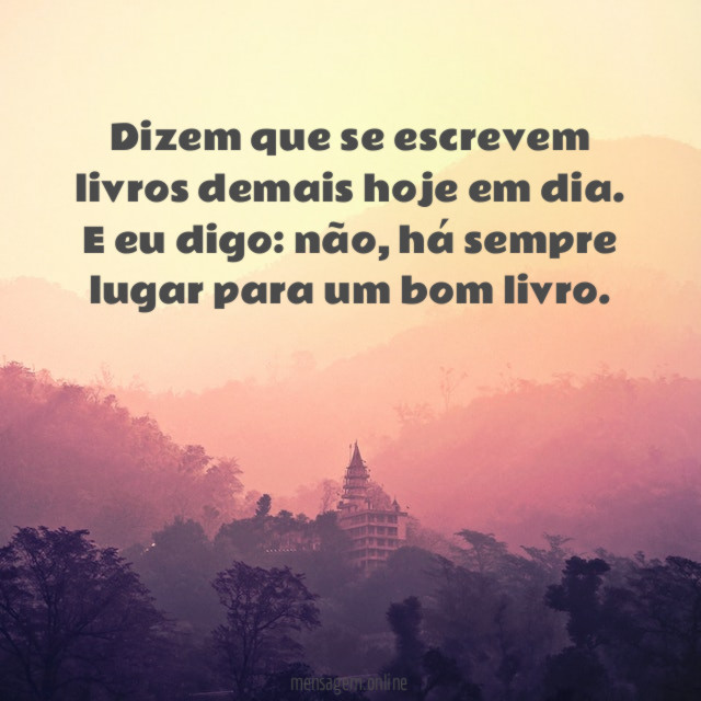 Dizem que se escrevem livros demais hoje em dia