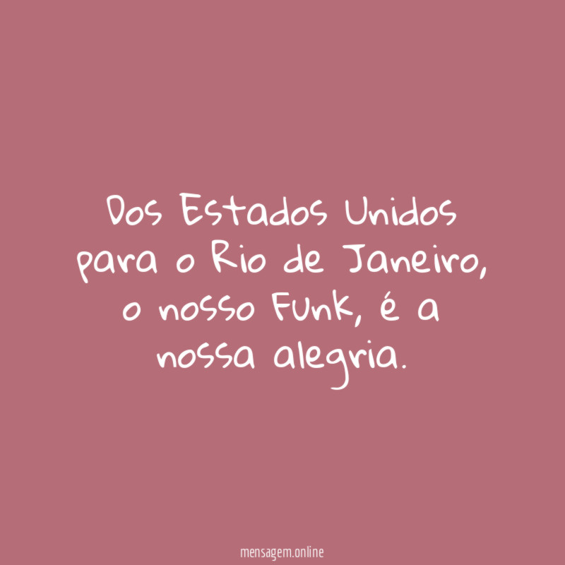 Dos Estados Unidos para o Rio de Janeiro