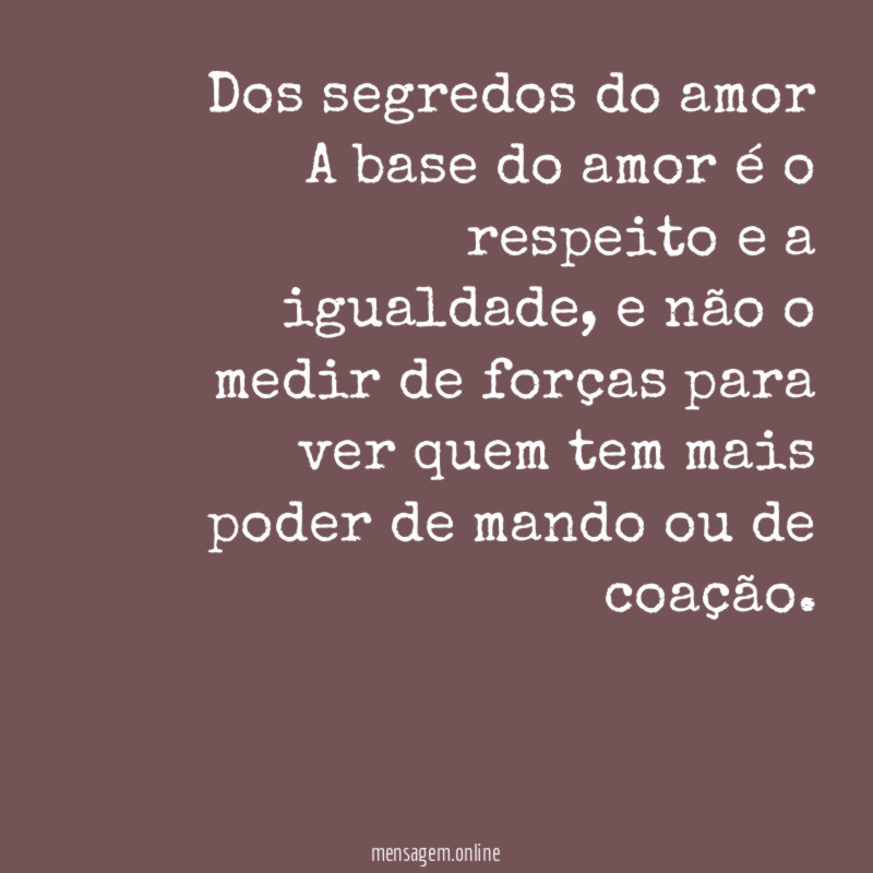 Dos segredos do amor
