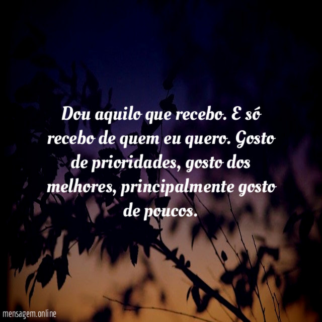 Dou aquilo que recebo