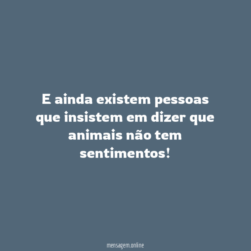 E ainda existem pessoas que insistem em dizer