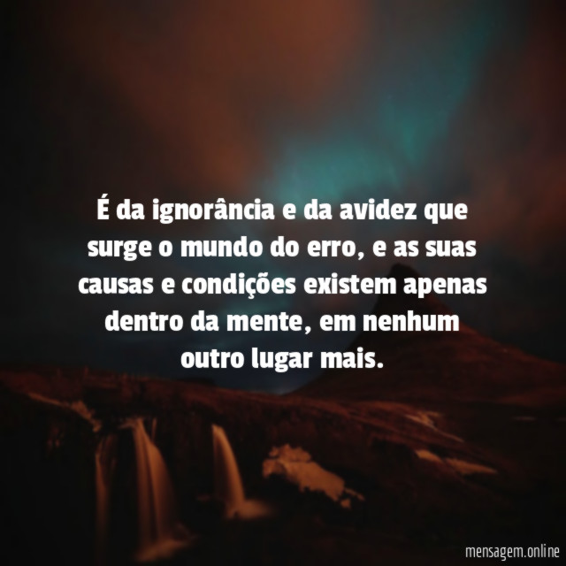 É da ignorância e da avidez que surge o mundo do erro