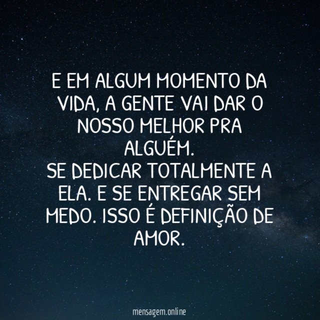 E em algum momento da vida