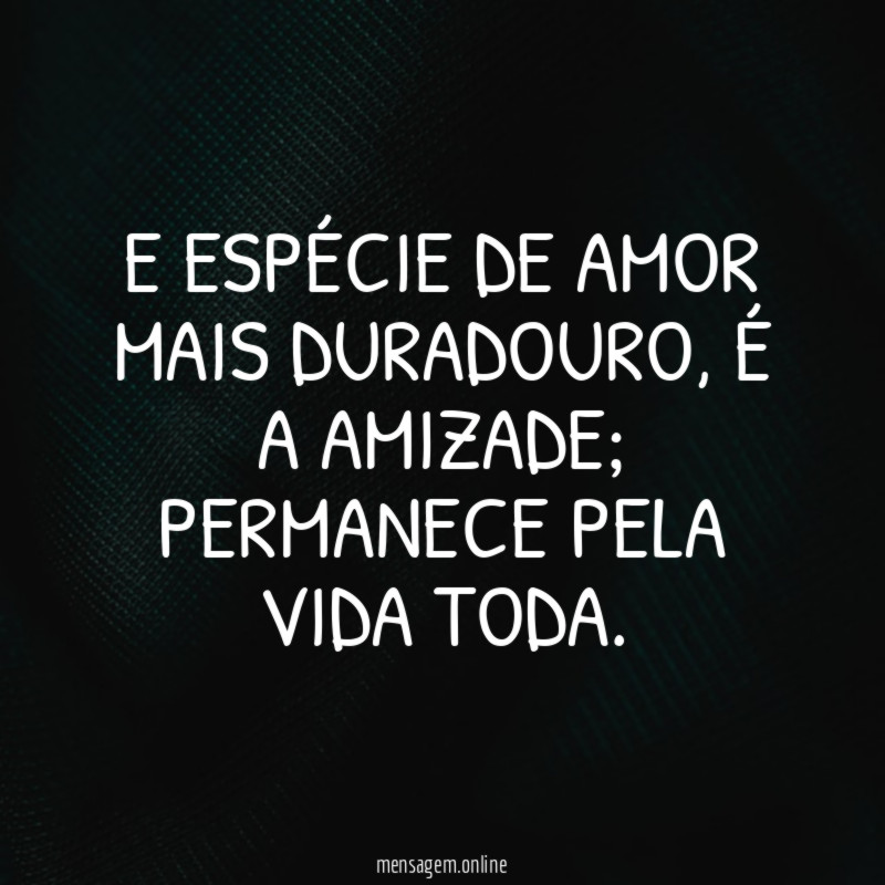 E ESPÉCIE DE AMOR MAIS DURADOURO