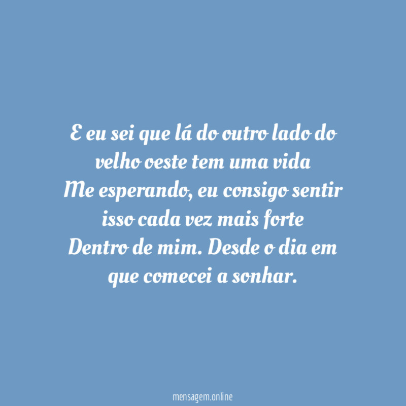 E eu sei que lá do outro lado