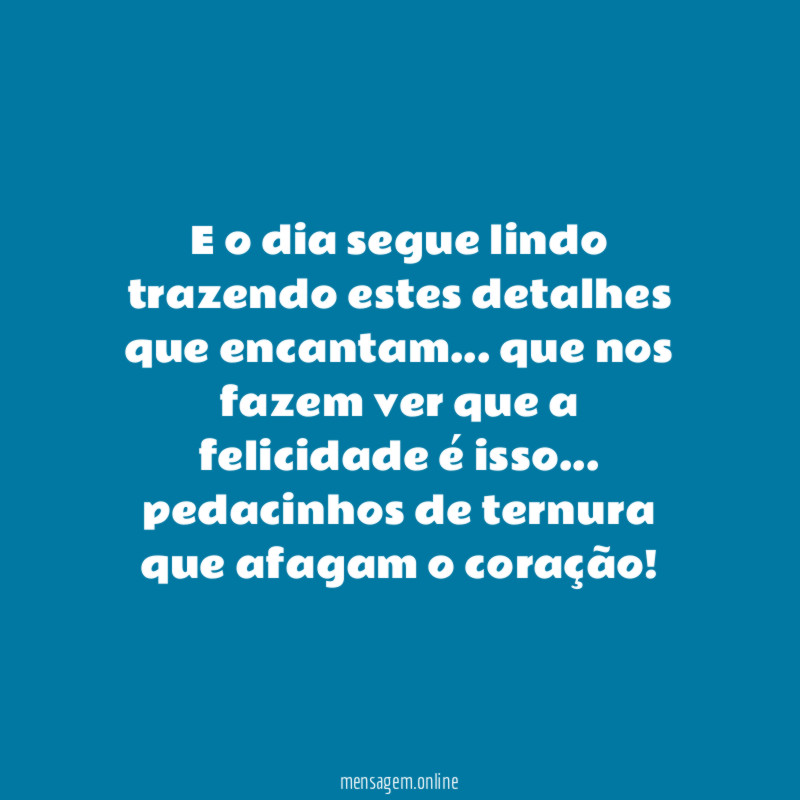 E o dia segue lindo trazendo estes detalhes que encantam