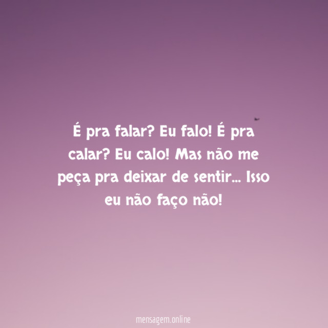 É pra falar