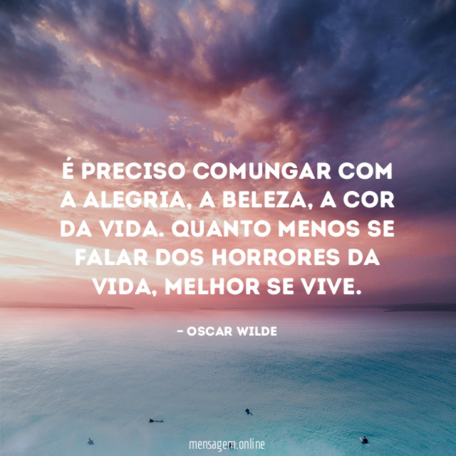 É preciso comungar com a alegria
