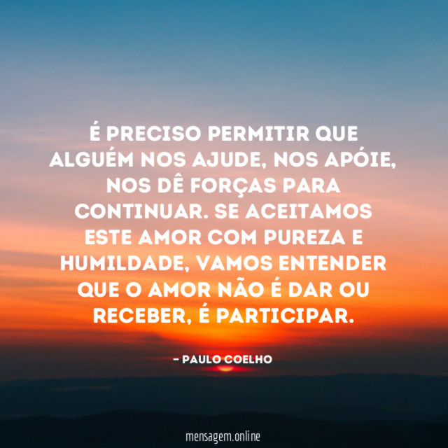 É preciso permitir que alguém nos ajude