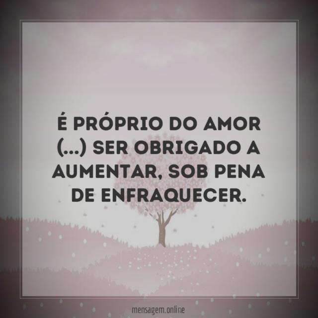 É próprio do amor (