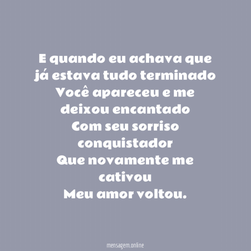 E quando eu achava que já estava tudo