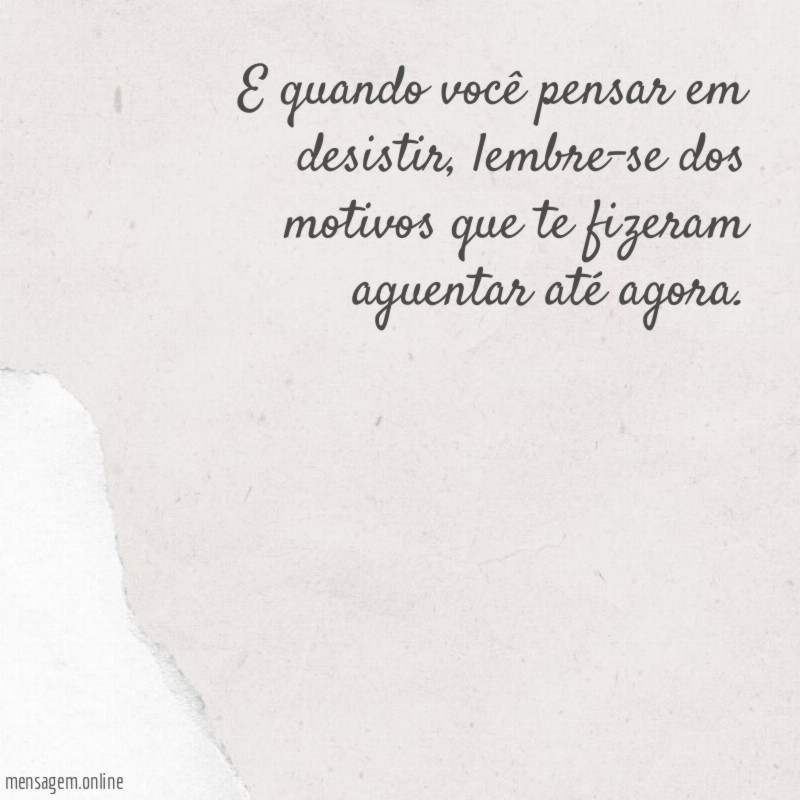 E quando você pensar