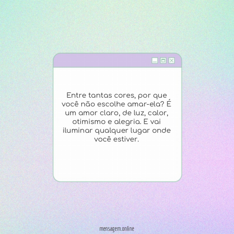 É um amor claro
