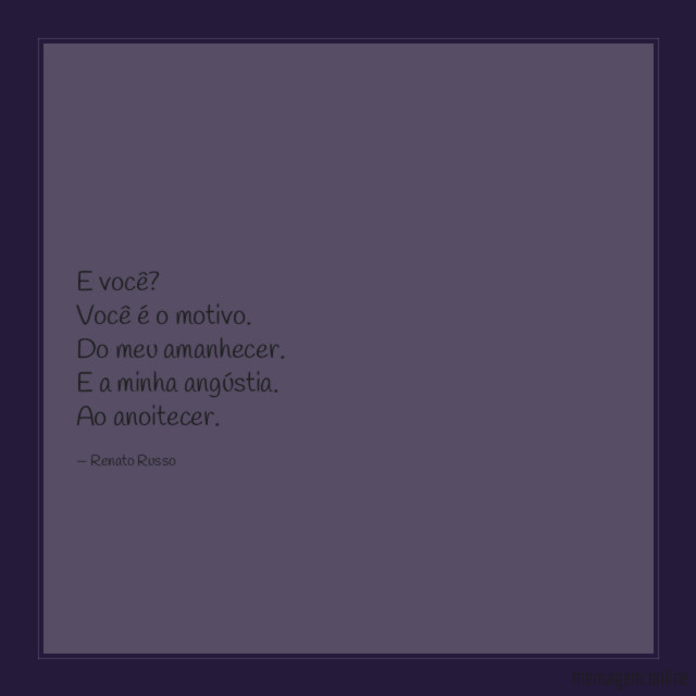 E você