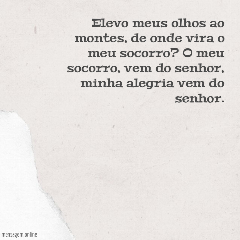 Elevo meus olhos ao montes