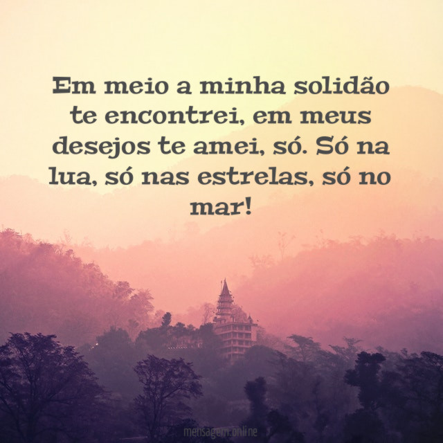 Em meio a minha solidão te encontrei