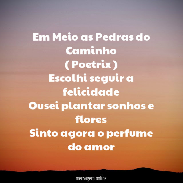 Em Meio as Pedras do Caminho
( Poetrix )