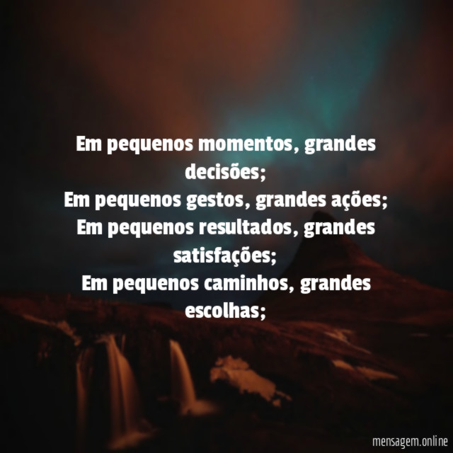 Em pequenos momentos