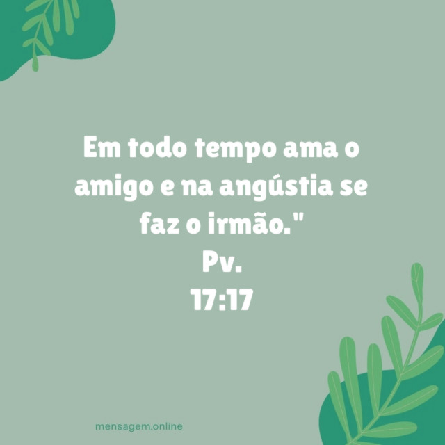 Em todo tempo ama o amigo e na