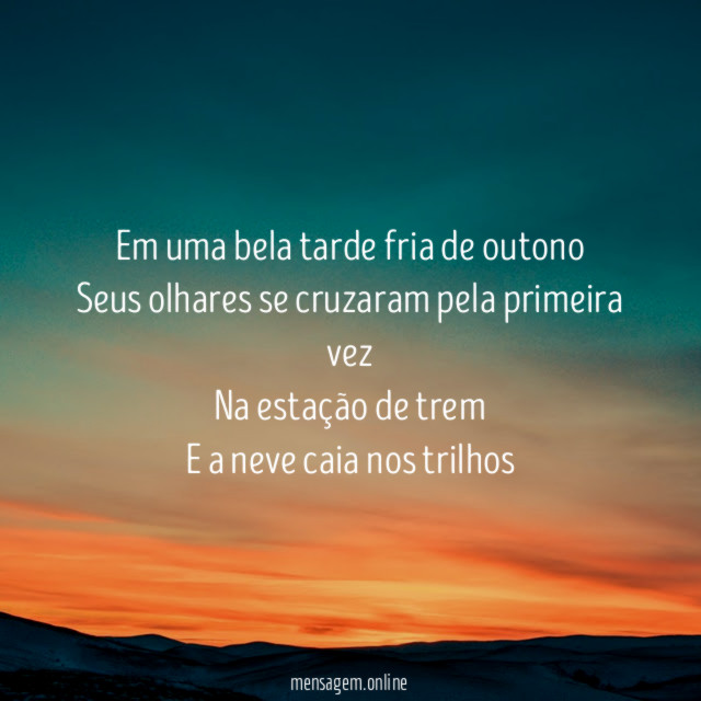 Em uma bela tarde fria de outono Seus olhares