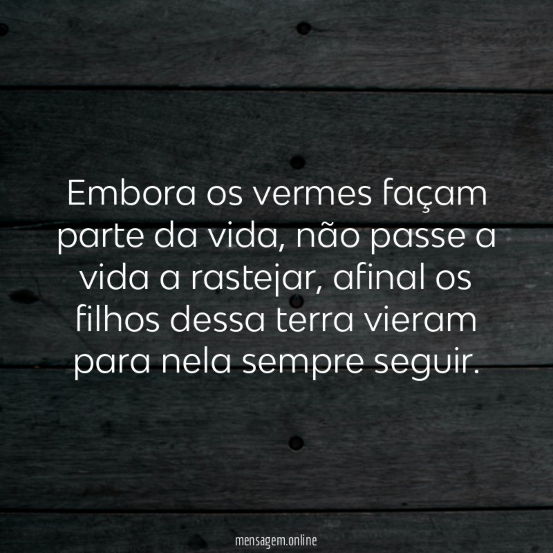 Embora os vermes façam parte da vida