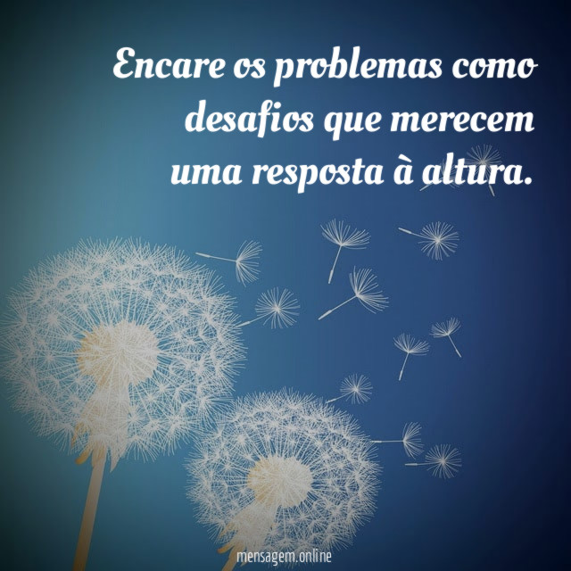 Encare os problemas como desafios que merecem uma resposta à altura
